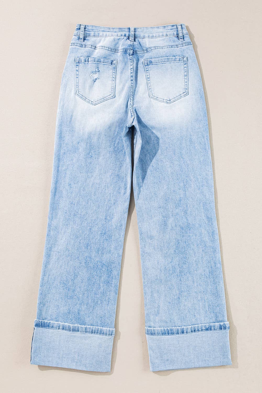 Spring 2026 Light Wash Distressed Flare Jeans