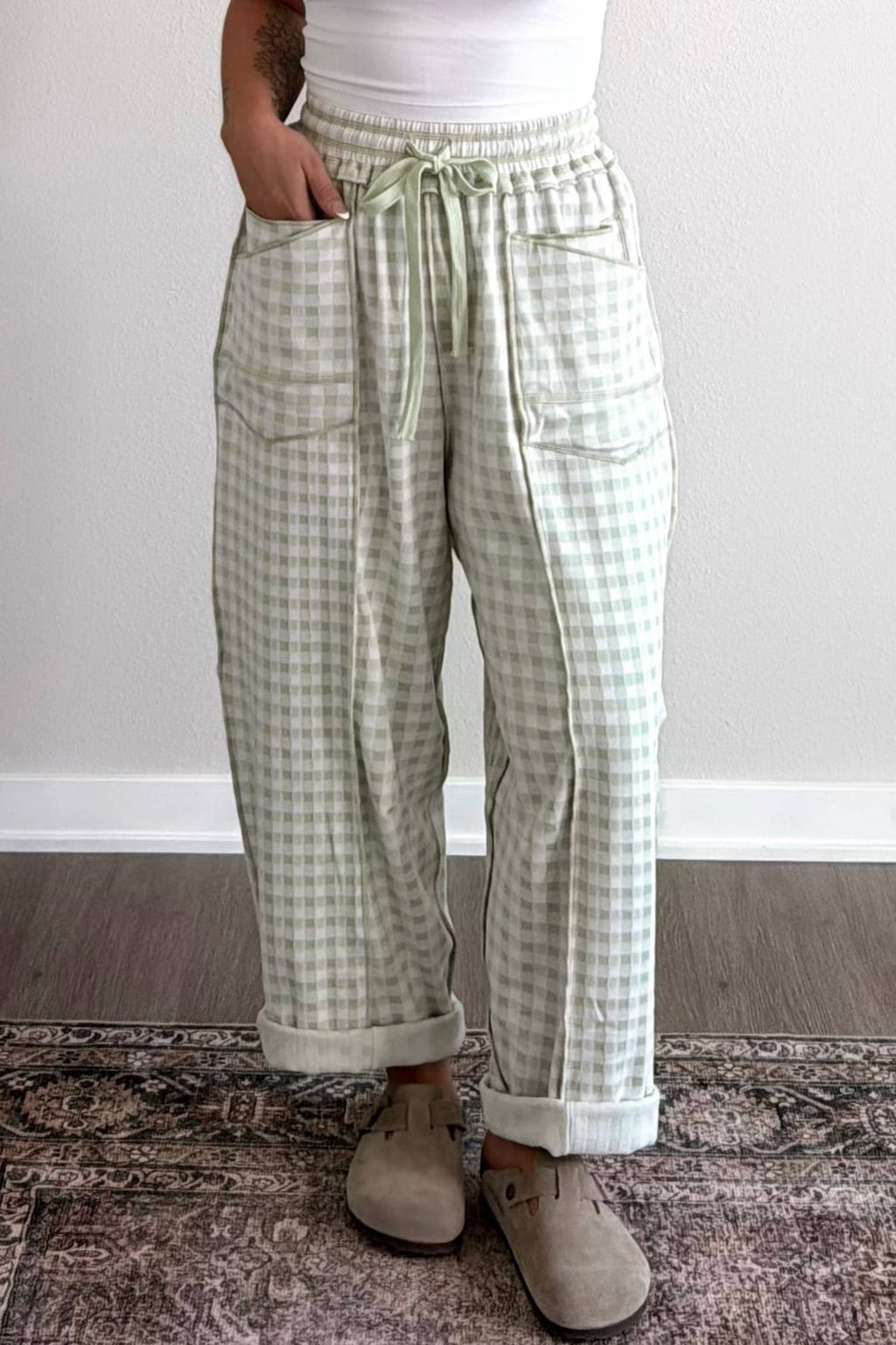 Autumn Plaid Full-Length Barrel Pant